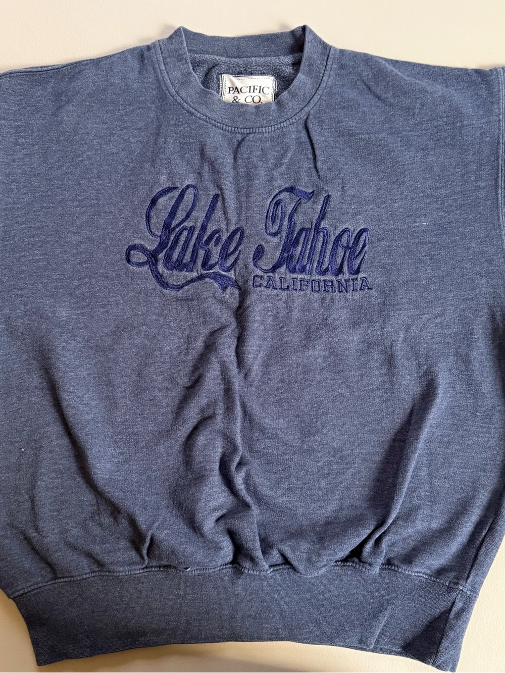 Pacific & Co. Lake Tahoe Embroidered Navy Pullover Sweatshirt